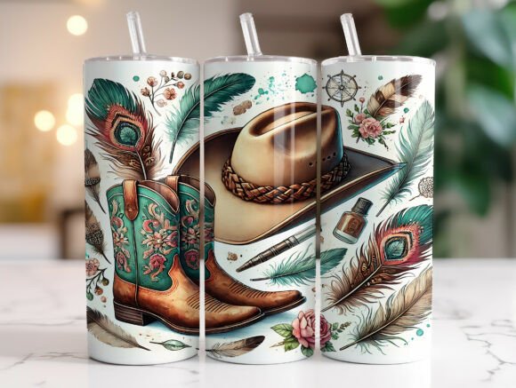 Boho Country Western Cowgirl Tumbler PNG Review for Real Projects