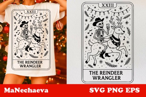 Christmas Skeleton Tarot SVG Review: A Gothic Holiday Embroidery Design