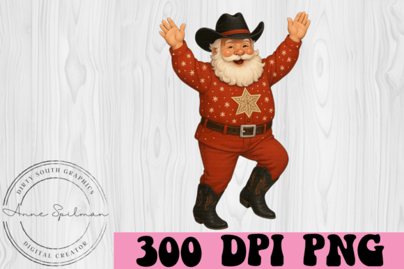Cowboy Santa Claus in Boots: A Bold Holiday Embroidery Design