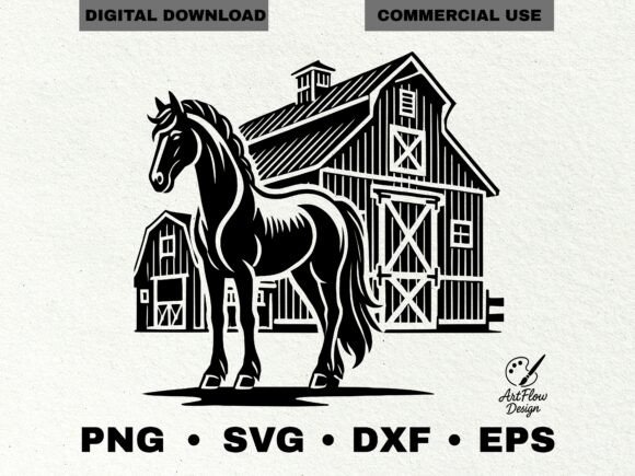 Embroidery Review: Horse and Barn Farm Scene SVG