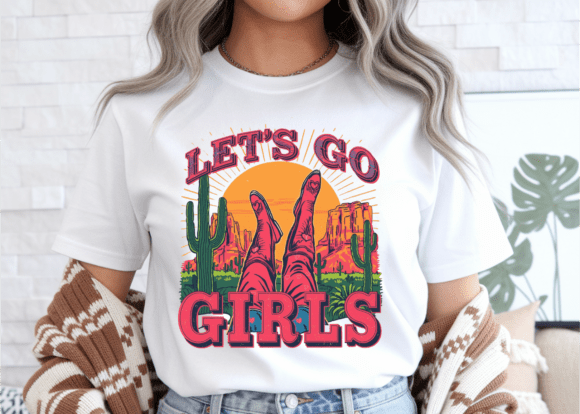 Lets Go Girls Cowboy Western Design Png Review