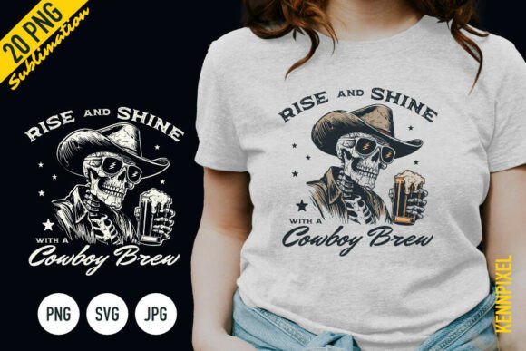 Rise and Shine: A Playful Embroidery Design with Western Flair