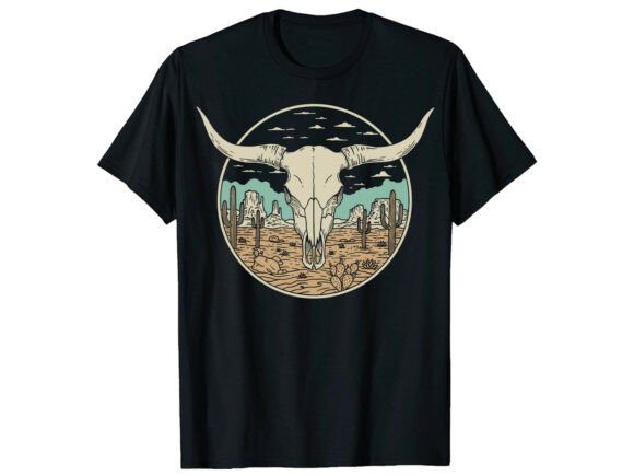 Western Bull Skull Desert Funny T-Shirt Review