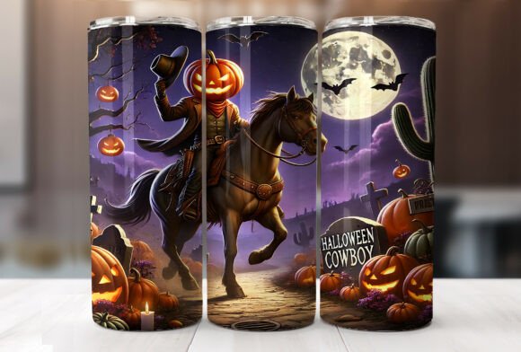 Western Halloween Cowboy 20oz Tumbler Review for Embroidery Projects