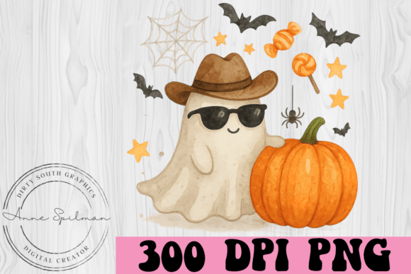 Western Halloween Scene: A Bold and Festive Embroidery Graphic