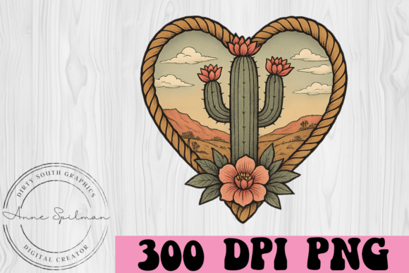 Western Rope Heart Cactus Desert Scene Embroidery Design Review